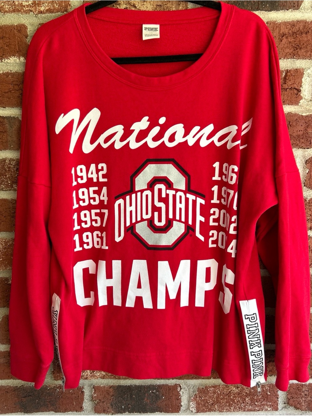 Ohio State / PINK Large sweatshirt Buckeyes OSU Big-10 champs 1942-2014